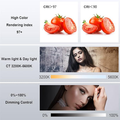 Bi-Color LED Video Light, GVM 200W Photography Lighting with Bowens Mount, Continuous LED Lighting Dimmable 3200K-5600K, CRI97+, APP Control System, YouTube, Portrait Studio Lighting Kit with Softbox