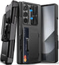 Vihibii for Samsung Galaxy Z Fold 6 Case with Belt Clip Holster & Card Holder & Slide Camera Cover & Hinge Protection & Screen Protector, Shockproof Rugged Wallet Case for Galaxy Z Fold 6, Black