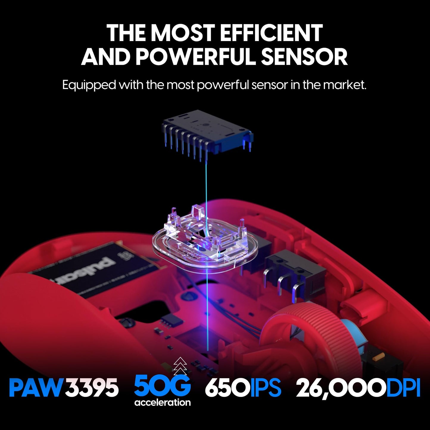 Pulsar Gaming Gears X2H mini Wireless Gaming Mouse, Limited Color Edition, Ultra Lightweight 1.83 oz (52 g), Symmetrical, Optical Switch, 26000 DPI, PAW3395 Sensor (Mini, Wireless, Red)