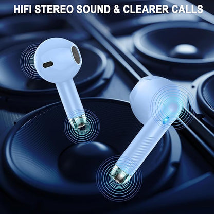 Wireless Earbuds, Bluetooth 5.3 Ear Buds LED Power Display Headphones Bass Stereo, Bluetooth Earbuds in-Ear Noise Cancelling Mic, 40H Playback Mini Case IP7 Waterproof Sports Earphones for Android iOS