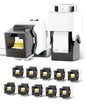 AMPCOM CAT6 RJ45 Keystone Jack - Reusable UTP Ethernet Wall Jack with Adjustable Ratchet Lock Design, No Tool and Zip Tie Required - 50u Gold Plated - Black (12-Pack)