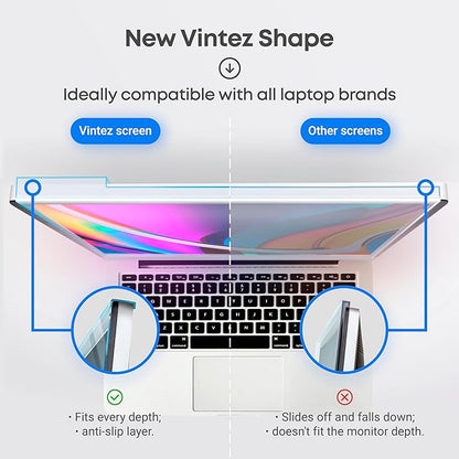 VINTEZ Blue Light Screen Protector for 14 Inch Computer Monitor and Laptop – Anti-UV Blue Light Blocking Film for Desktop PC, Eye Protection Filter, 12.6" x 8.1", 1 Pack