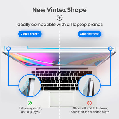 VINTEZ Blue Light Screen Protector for 14 Inch Computer Monitor and Laptop – Anti-UV Blue Light Blocking Film for Desktop PC, Eye Protection Filter, 12.6" x 8.1", 2 Pack