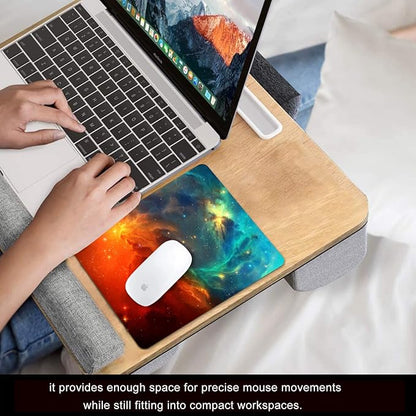 Galaxy Mouse pad, Orange and Cyan Nebula Mouse Pads Office Computer Mousepad, Non-Slip Washable Small Mouse mat 9.5 X 7.9 inch