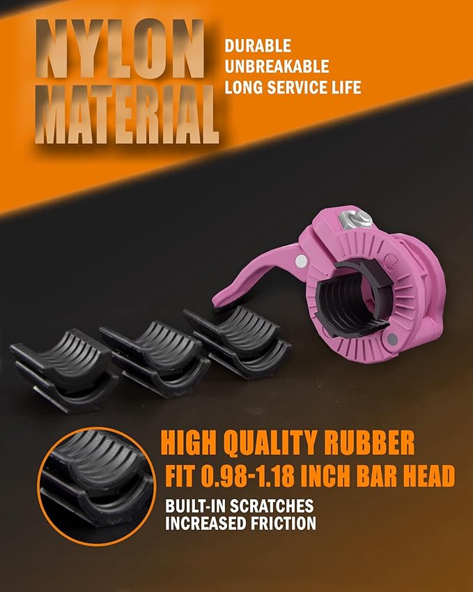 MAXRICH Barbell Clamp 1 inch Multiple Sizes & Adjustable Weight Clips for Quick Release Barbell Collars