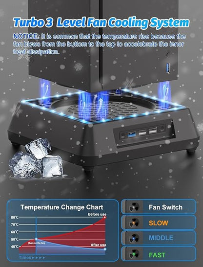Cooling Fan for Xbox Series X Mviioe Xbox Series X Cooling Stand with LED Indicator, Extra Big Turbo Fan, USB 2.0 Ports, Dust Cover Filters (Only Compatible with Xbox Series x)