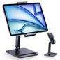 CreaDream Tablet Stand, Heavy Aluminum Tablet Holder for Desk with Adjustable 360° Swivel Bracket, Compatible with iPad Pro/Air/Mini, Galaxy Tab, Surface Pro, Kindle Fire 4.7''-13", Black