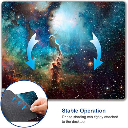 Mouse Pad, Blue Galaxy Mouse Pad, Space Mouse Pad, Gaming Mouse Mat, Square Waterproof Mouse Pad Non-Slip Rubber Base MousePads for Office Home Laptop Travel, 9.5"x7.9"x0.12" Inch