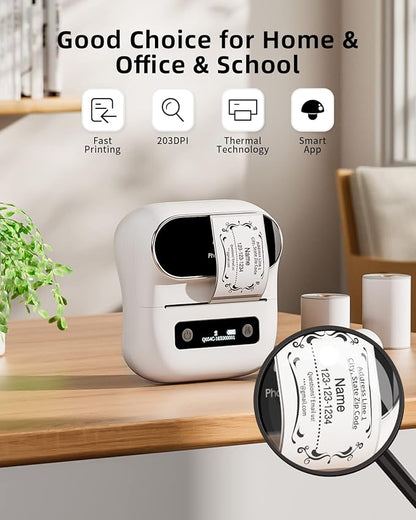 Phomemo Label Maker, M220 Barcode Printer, Thermal Bluetooth Label Printer for Address, Clothing, Warehouse, Mailing,Compatible with Phone & Laptop