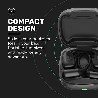 Raycon Essential Open Earbuds – True Wireless Open Ear Bluetooth 6.0 Headphones, Ultra-Lightweight, Comfort Hook Design, IPX5 Water Resistant, 36 Hours of Battery Life (Black)