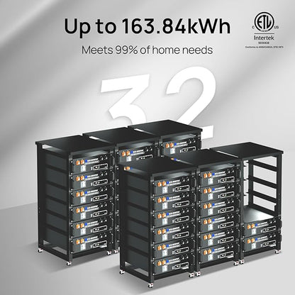ECO-WORTHY Home Power Station Backup Power,AC 10000W Output+10240Wh LiFePO4 Battery Support Communication,Bluetooth and WiFi,Fast Charge,for Home Backup,Emergency,Solar System Components