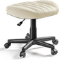 EUREKA ERGONOMIC Multi-Use Foot Stool, Height Adjustable Footrest Stool with Wheels, 360°Swivel Leg Rest Rolling Chair, Rest Ottoman Under Desk for Home Office,Beige