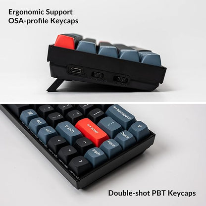 Keychron K6 Pro Wireless Custom Mechanical Keyboard, QMK/Launcher Programmable Macro, Hot-Swappable, 65% Layout White Backlit Office Keyboard for Mac Windows Linux