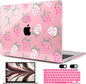 MEEgoodo Case for MacBook Air M4/M3/M2 13.6 inch 2025 2024 2022, Fit Model A3240 A3113 A2681, Compatible with MacBook Air 13 inch, Laptop Hard Shell Case with Keyboard Cover, Strawberry & Bow