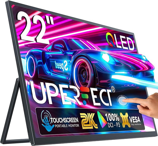 UPERFECT Touchscreen Portable Monitor, 22" 2K QLED Gaming Monitor