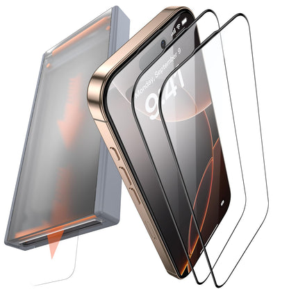 FUNCAT GLOBAL 3 Pack for iPhone 14 Pro Max Tempered Glass Screen Protector, Dust Free CABIN, Auto Positioning, Bubble Free, High Definition, Easy Installation,9H+ Hardness