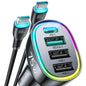 75W Car Charger USB C, 4 Port Super Fast Cigarette Lighter USB Charger, Type C 60W & QC 3.0 Multiport Car Phone Adapter Accessories for iPhone 17/16/15/14/13/12 Pro Samsung S26 Series, Android, Red