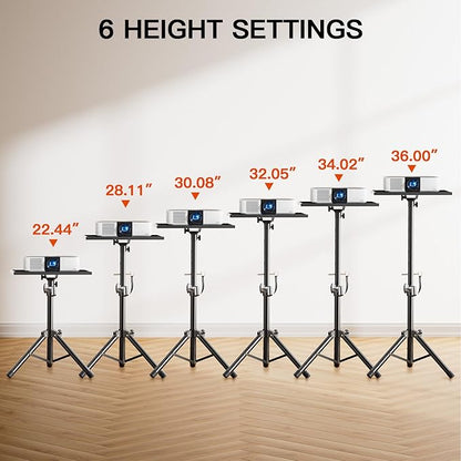 AMADA Projector Stand, Laptop Stand with Adjustable Height 22 to 36 inch, Heavy Duty Projector Mount as DJ Racks, Portable Projector Tripod Stand, Tall Floor Stand for Office, Home, Stage or Studio