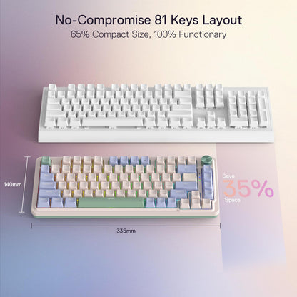 Redragon K673 PRO Wireless 81-Key RGB Gasket Gaming Keyboard, Scroll Knob