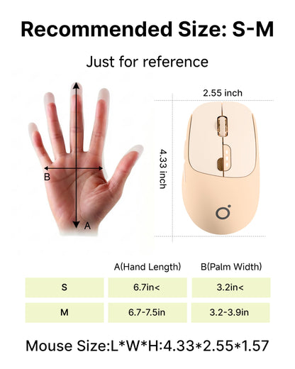 SEUNKWANG Dual-Mode Wireless Mouse with Visible Battery Indicator, Silent Rechargeable Bluetooth & 2.4G Computer Mouse, 1600 DPI, One-Click Desktop Privacy Key, Portable Mice for Laptop/PC/Mac - Pink