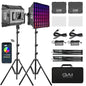 GVM RGB Photography Lighting Kits with 2 Softboxes, 880RS 60W Studio Lights with Bluetooth Control, 2 Packs Video Light with 18 Lighting Scenes, led Panel Lights for Video Recording, 8330lux/0.5M