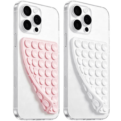 LvShuLiangPin Anteel 2 Pack Silicone Suction Cup Phone Case Mount Double Sided, Hands-Free Strong Grip Silicon Phone Holder, Non Slip Phone Accessories for Selfies and Videos (Black)