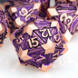ORIFANTOU 7PCS Metal DND Dice Set with Box, Debris RPG Blue D and D Dice for use with D&D Tabletop Games Role Playing Game Polyhedral Dice Set D20 D12 D10 D8 D6 D4