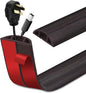 Floor Cord Cover Self Adhesive Cord Hider Floor Extension Cord Covers for Floor Power Cord Protector Cable Management Prevent Cable Trips Cable Cavity 0.51" W x 0.31" H (Dark Walnut, 3.3Ft)