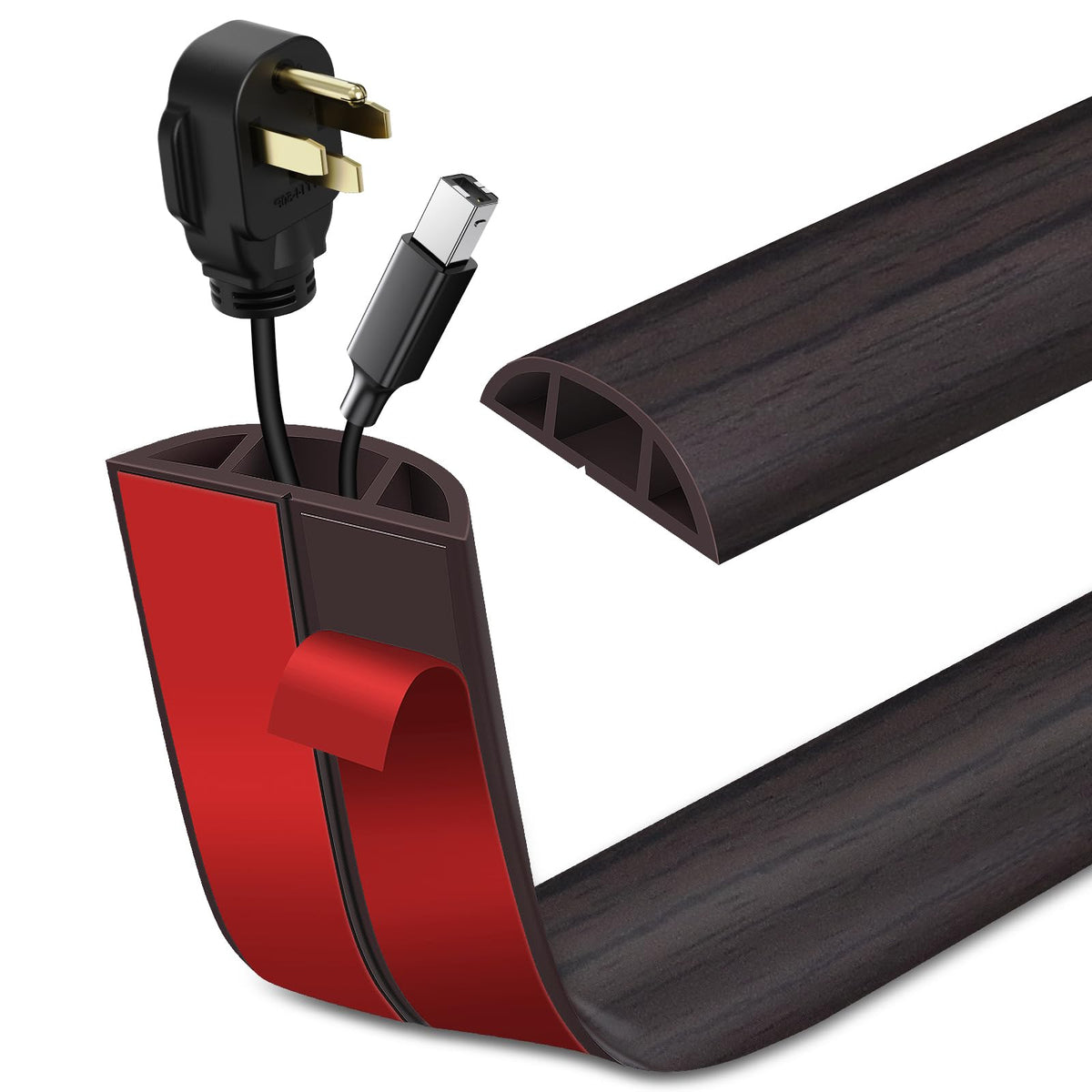 LSGCQ Floor Cord Cover Self Adhesive Cord Hider Floor Cable Management