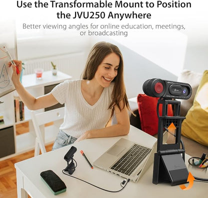 j5create 1080P Dual Mode Webcam and Document Camera with Auto & Manual Focus, Magnetic Privacy Cover for PC, Laptops | for Live Streaming, Video Calls, Online Meetings, Online Classes (JVU250)