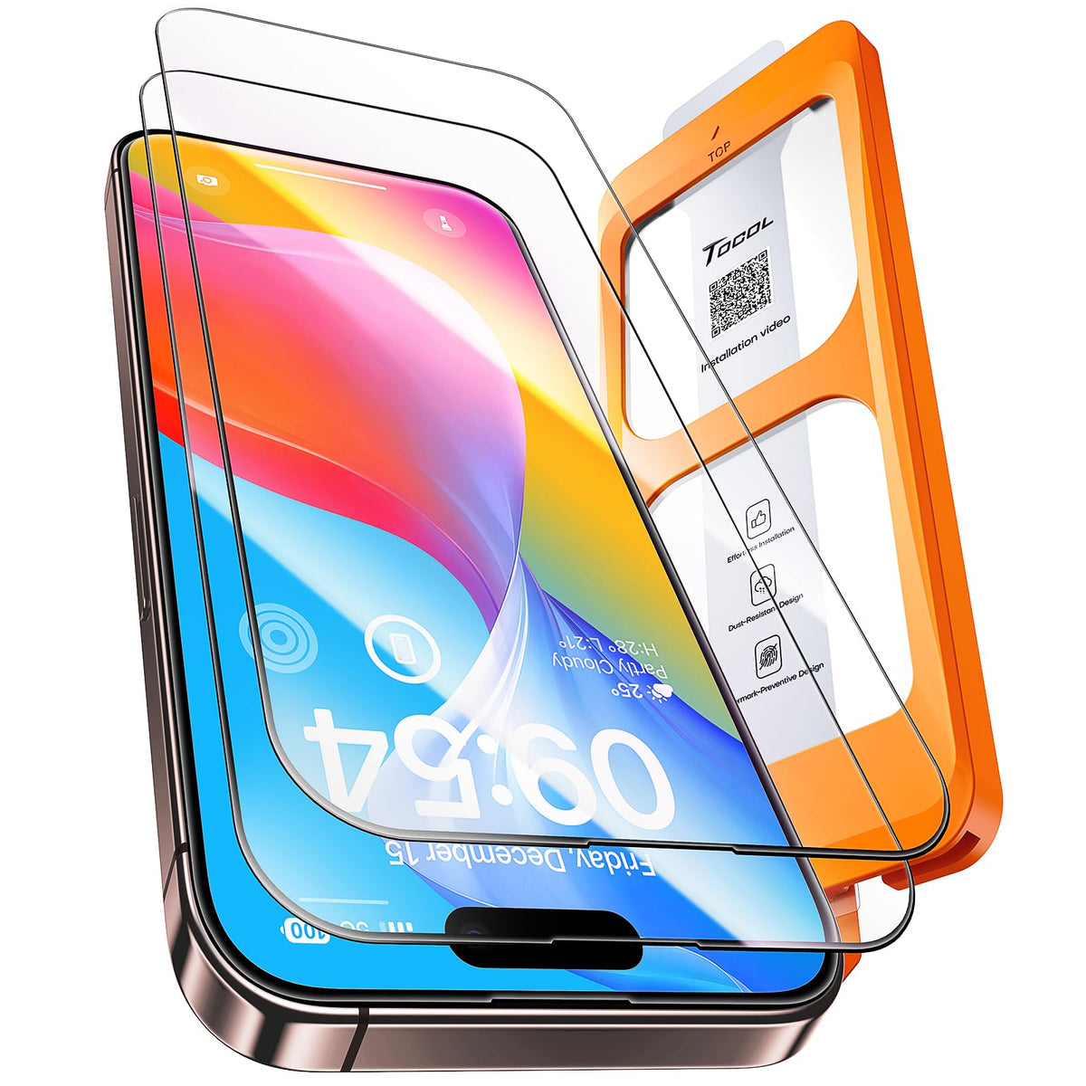 TOCOL for iPhone 16 Pro Privacy Screen Protector