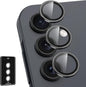 for Samsung Galaxy A16 Camera Lens Protector, Individual Metal Ring Tempered Glass Lens Cover, [Strong Adsorption] Scratch Resistant Ultra-Thin HD Clear Lens Cover, 1 Set-Black