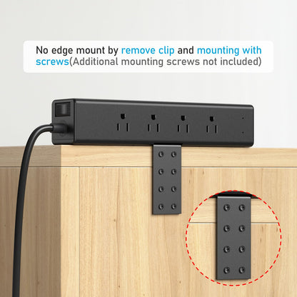 CCCEI 20W Per Side USB-C Desktop Outlet Station, Clamp Power Strip Surge Protector 4800J, Home Office Standing Desk Organizers and Accessories, 10FT 14AWG 15A Extension Cord, Switch, ETL Listing.