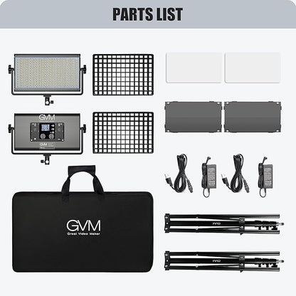GVM 1500D RGB LED Video Light with Softbox, 75W Video Lighting Kit with Bluetooth Control, Led Panel Light for Photography, YouTube Studio, Video Shooting,18 Scene Mode, 2 Packs