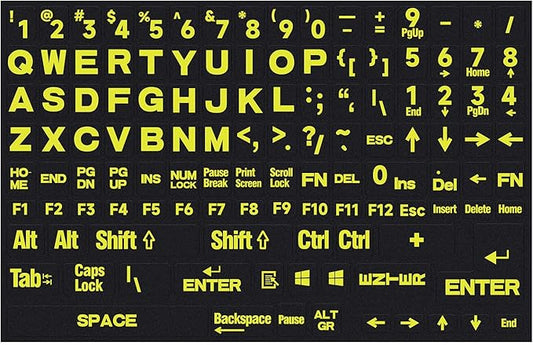 English Keyboard Letter Stickers Full Size Universal PC Computer Laptop Desktop Keyboard Replacement English Keyboard Stickers, QWERTY Alphabet KeyboardStickers -1PCS