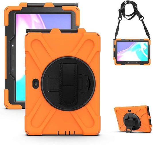 Rantice Case for Samsung Galaxy Tab Active5 Pro 10.1” /Active4 Pro/Active Pro 10.1, Shockproof Drop Protection Case with Stand, Hand Strap & Shoulder Strap for SM-X350/X358/T540/T630/T638, Orange
