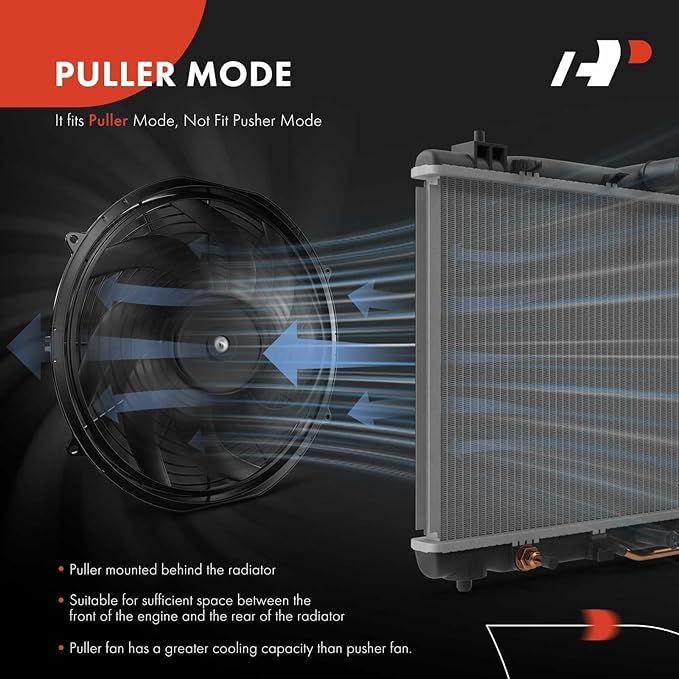 A-Premium 14'' 14 inch Slim Fan Pull Universal Electric Radiator Cooling Fan Assembly, 12V 90W with Mount Kit