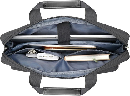 MOSISO Laptop Shoulder Bag, Computer Bag with 2 Raised&1 Flapover&1 Horizontal Pocket&Handle&Belt