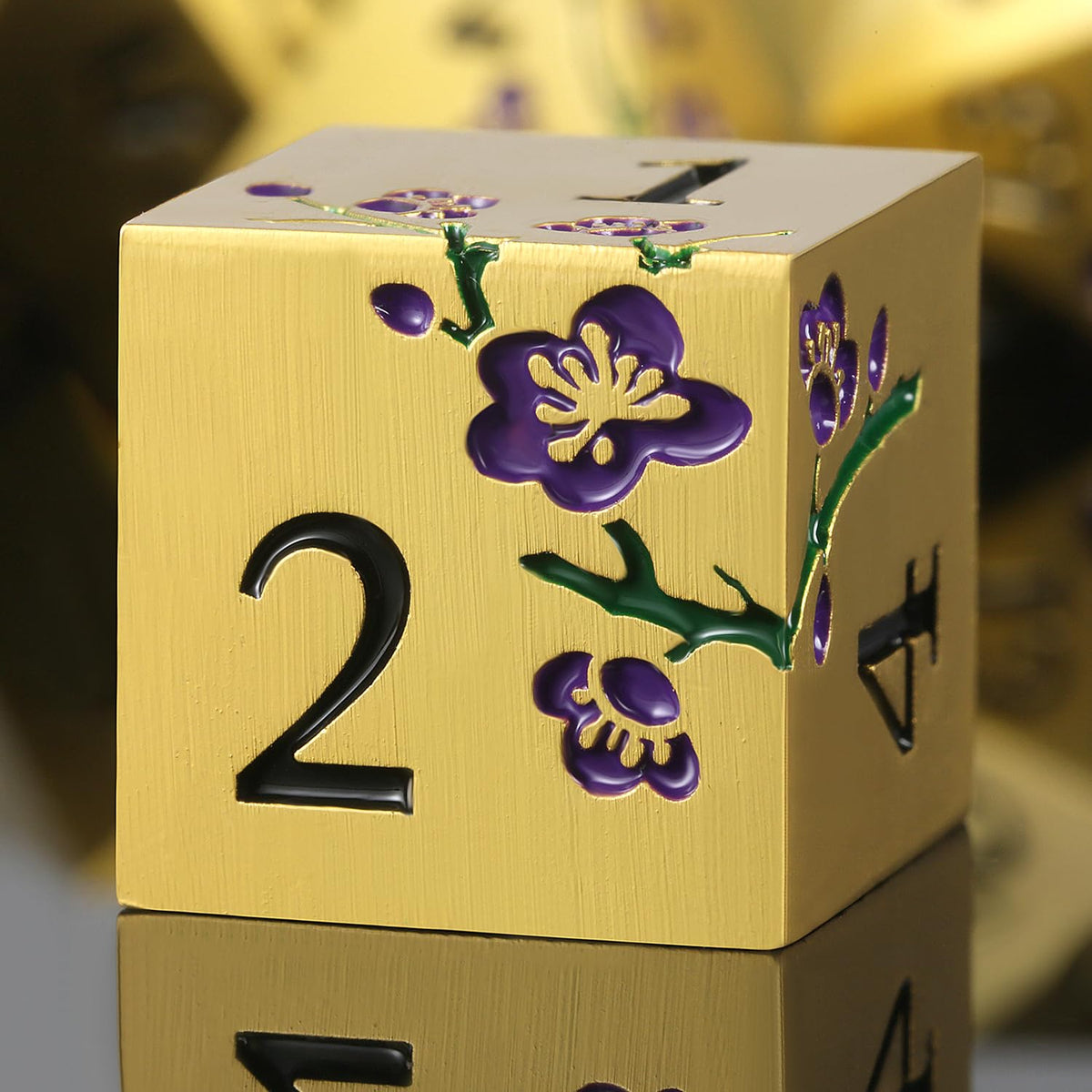 DNDND Metal Dice Set D&D, 7 die Metallic Polyhedral Dice Set with Gift Metal Box and Gold Number for DND Dungeons and Dragons Role Playing Games (Black and Gold)