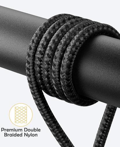 Apple USB C to Lightning Cable 2Pack - 6FT Right Angle 90 Degree iPhone Charging Cable - Long Nylon Braided - Compatible with iPhone 14/13/Pro/12/Max/11/XS/XR/8/Plus