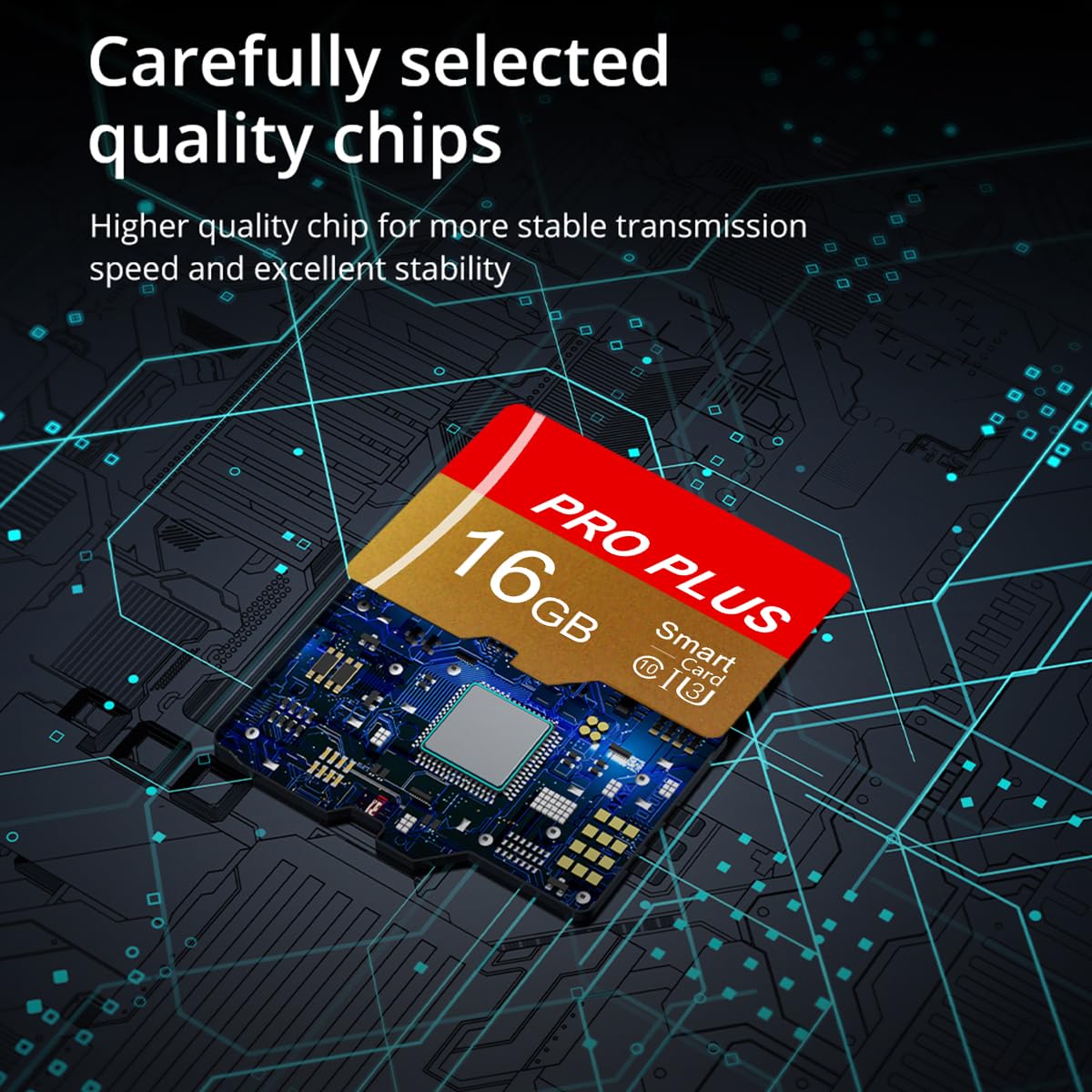 2 Pack Memory Card 16GB with Adapter, High Speed TF Card, UHS-I C10 A1 Memory TF Card for Tablet/Mobile Phone/Camera/Car Audio/Game Console (TF162 Red Gold 16GB)