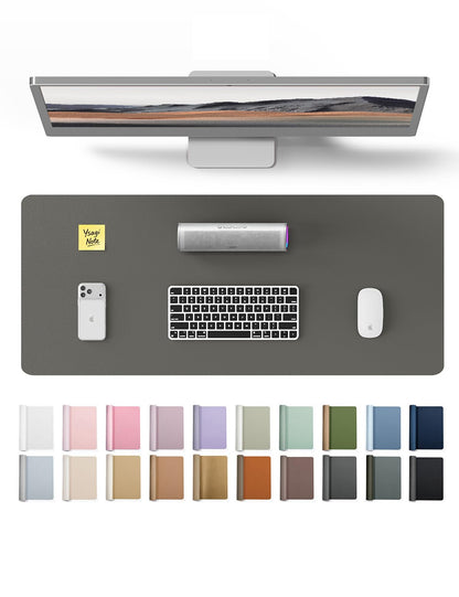 YSAGi Large Extended PU Leather Desk Pad Protector – Non-Slip Waterproof Desk Mat for Office & Home, Easy Clean Mouse Pad & Laptop Writing Blotter 35.4"x17" Black — 23.6" x 13.8"