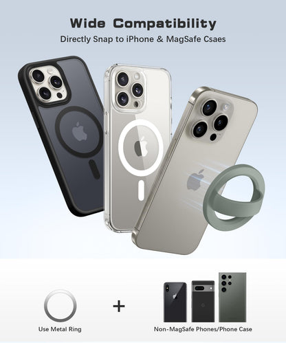 GONEZ Magnetic Phone Grip Compatible with MagSafe, Removable Silicone Loop Grip, Phone Ring Holder for Back of Phone for iPhone 17/16/15/14/13/12 Series, Blue