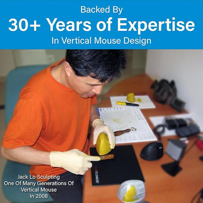 Evoluent – Inventor of the Vertical Mouse – VM4RW Ergonomic Vertical Mouse Right Hand M-to-L Wireless USB, Sculpted for Comfort, Reduces Wrist Strain, Adjustable Speed, Customizable Buttons in Windows