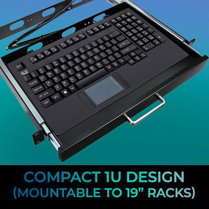Adesso AKB-425UB - Easytouch Rackmount USB Touchpad Keyboard, Black