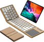Nillkin Foldable Bluetooth Keyboard with Touchpad & Number Pad, Portable Bluetooth Keyboard with Full Size Keys, Pocket-Sized Wireless Travel Keyboards for iPad, Smartphone, Tablet and Laptop Khaki