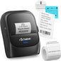 CLABEL Label Maker Machine with Tape, 221B Thermal Bluetooth Label Printer 2 Inch Portable Barcode Inkless Sticker for Small Business, Retail Office,Office, Home, Came with 1 Roll Label (Black)
