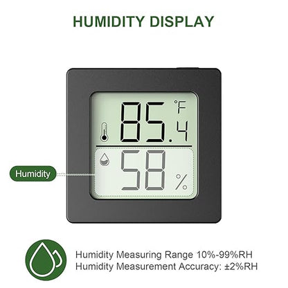 2 Pcs Digital Hygrometer Indoor Thermometer Humidity Meter Room Thermometer with Temperature and Humidity Monitor Mini Hygrometer Thermometers ℉/℃ for Greenhouse Cellar by QPEUIM