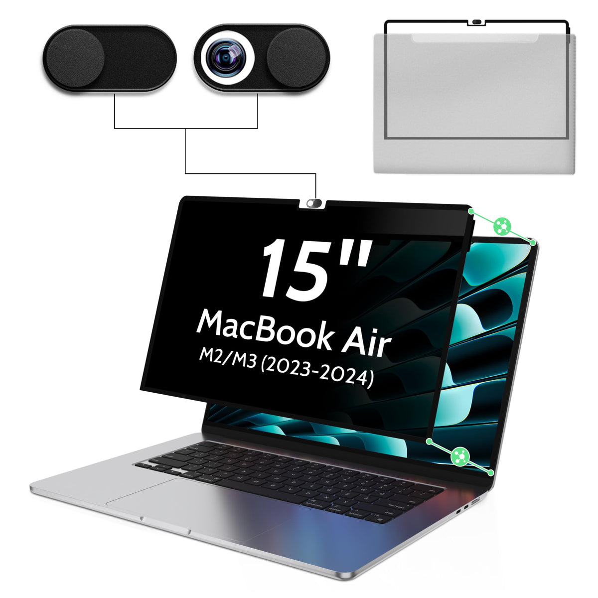 [2 Pack] Magnetic Hanging 27 Inch Computer Privacy Screen for 16:10 Aspect Ratio Widescreen Monitor, Eye Protection Anti Glare Blue Light Computer Monitor Privacy Filter, Removable 27in Protector Film