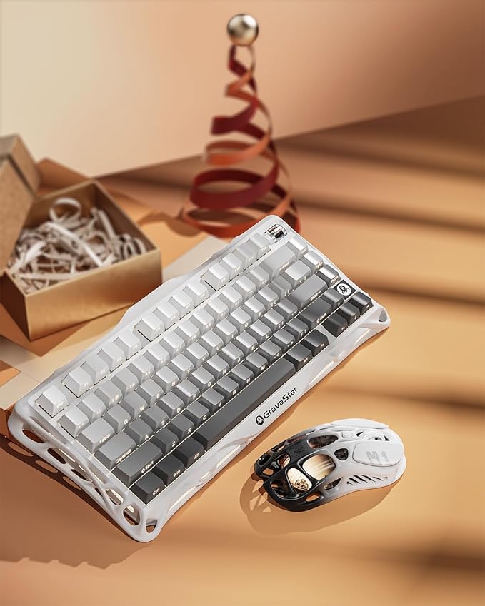 GravaStar Mercury K1 75% Wireless Mechanical Gaming Keyboard, Aluminum Alloy Exoskeleton Design, Gasket Custom Keyboard Hot-Swap Socket, Linear Switches, RGB Backlit